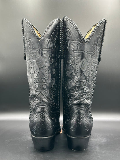 Larry Mahan Custom Hand Tooled Custom Cowboy Boots size 10 D