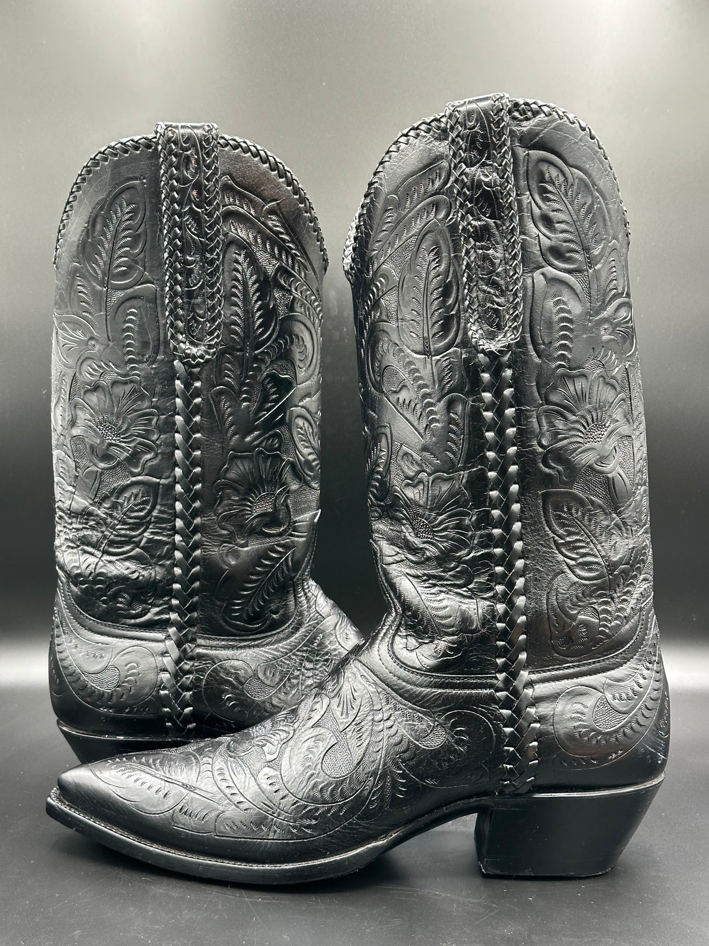 Larry Mahan Custom Hand Tooled Custom Cowboy Boots size 10 D