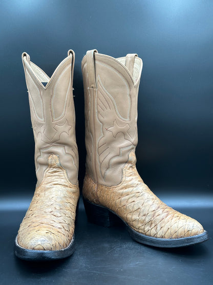 Morans Custom Preban Blonde Anteater Cowboy Boots size 9 E