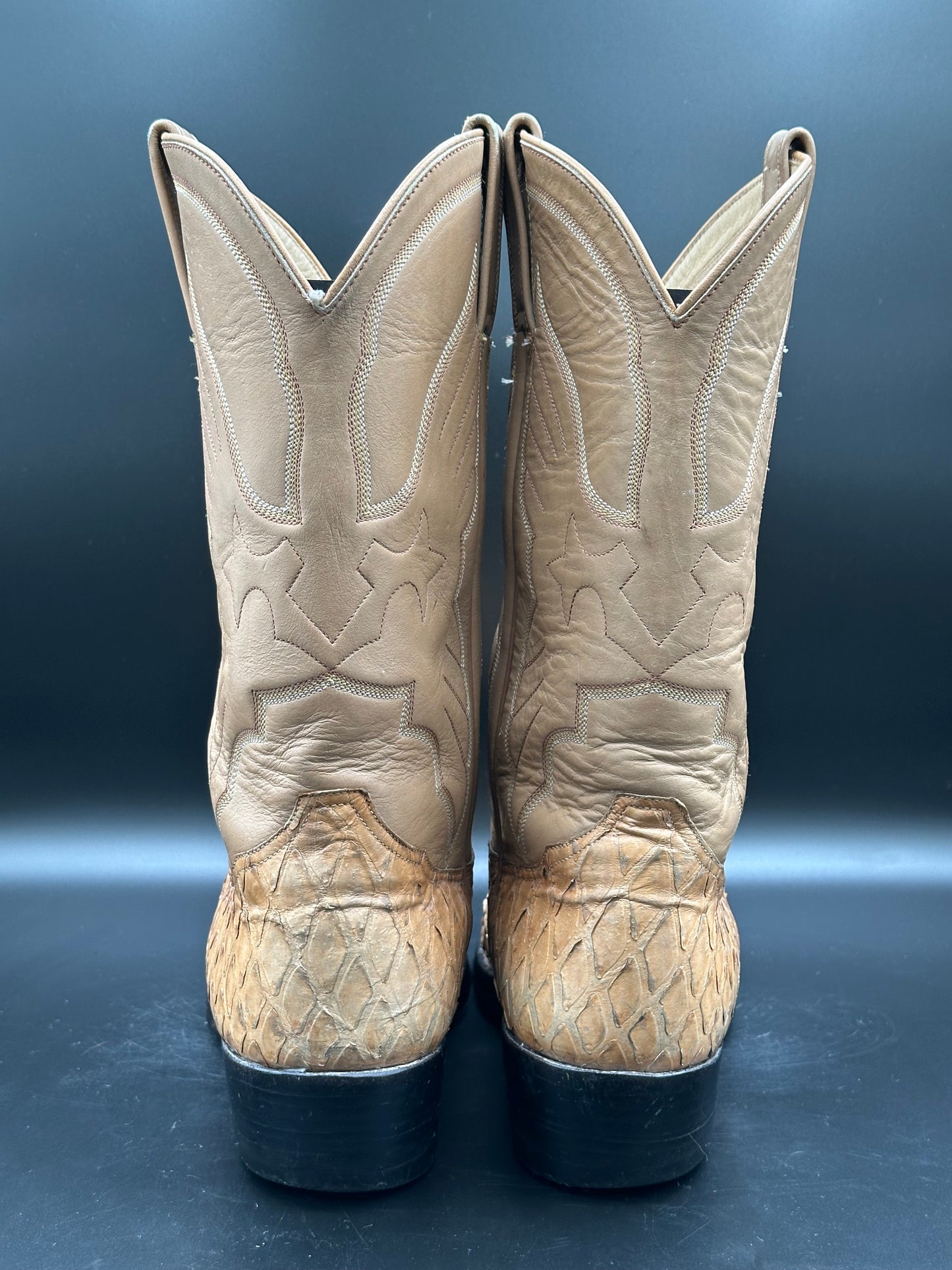 Morans Custom Preban Blonde Anteater Cowboy Boots size 9 E