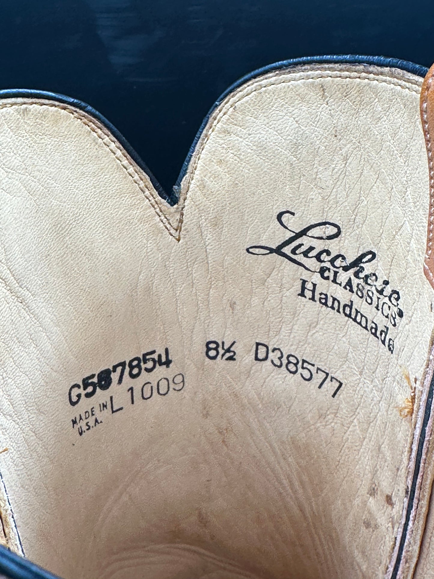Lucchese Custom Hand Tooled Bronco Buster Caiman Belly Cowboy Boots size 8.5 D