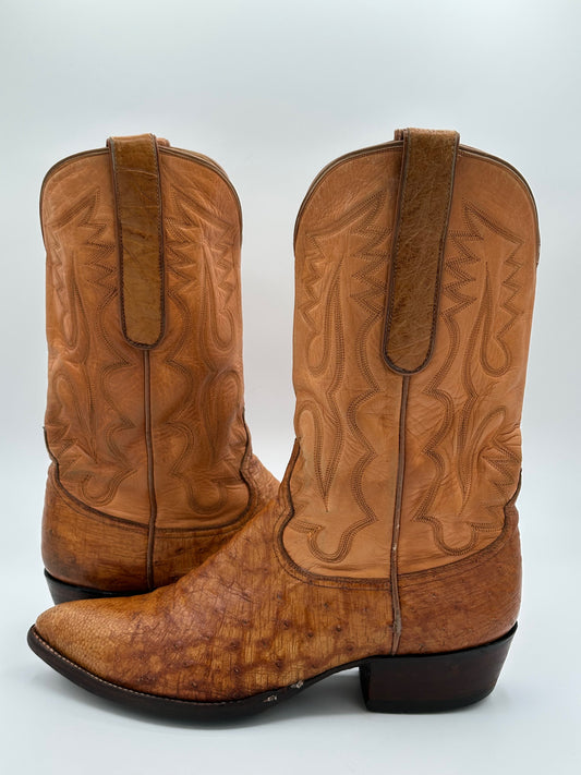 Custom Smooth Ostrich Cowboy Boots size 10 D