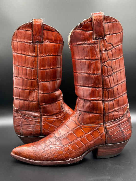 Justin Full American Alligator Cowboy Boots size 11.5 D