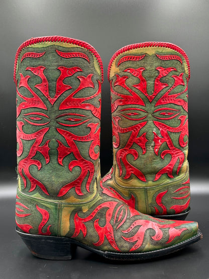 Black Jack Custom Hand Tooled Cowboy Boots size 10.5 EE