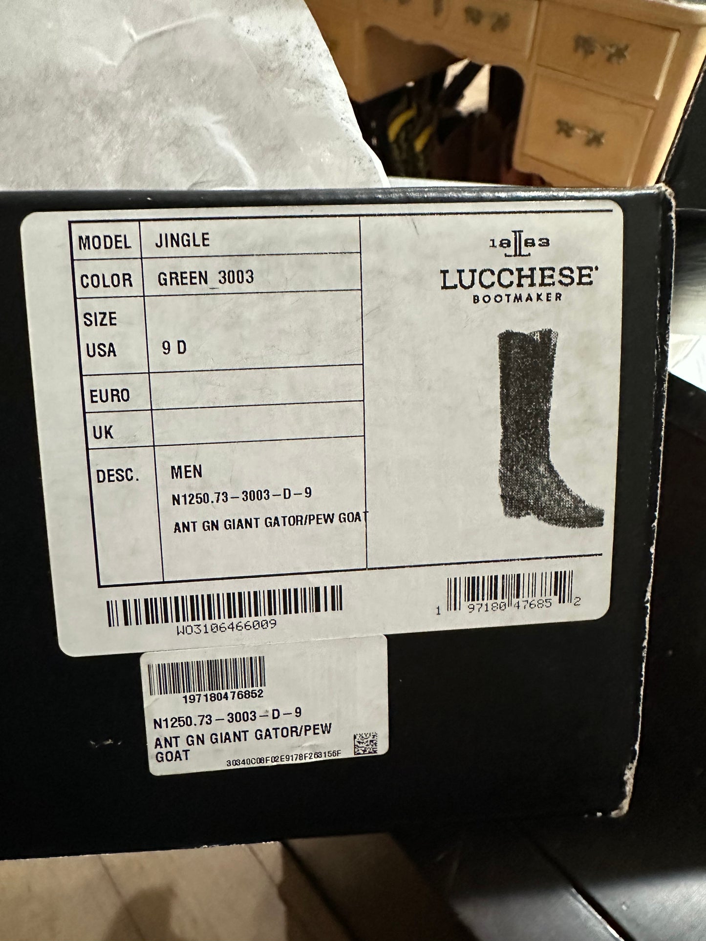 Lucchese Jingle Christmas Boots size 9 D