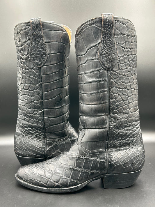 Crown Boot Company Full American Alligator Cowboy Boots size 10 D
