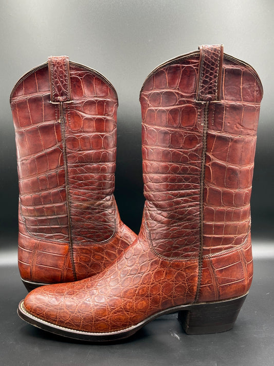 Justin FULL American Alligator Top and Bottom Cowboy Boots size 10.5 D