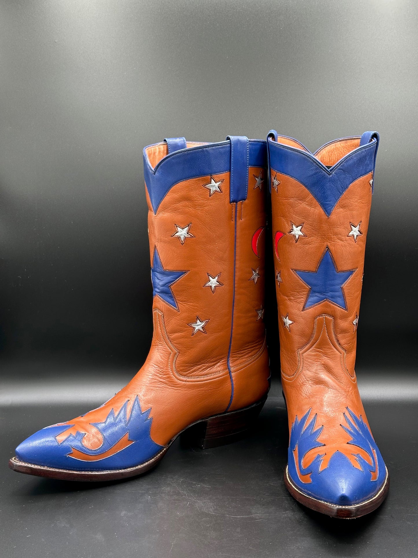 Rocketbuster Custom Stars and Moon Western Boots 10 E