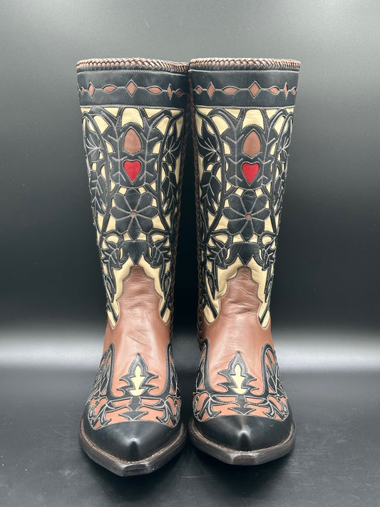 Liberty Custom Inlay Cowboy Boots size 10 D - UNWORN