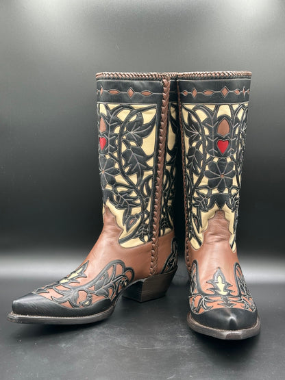 Liberty Custom Inlay Cowboy Boots size 10 D - UNWORN