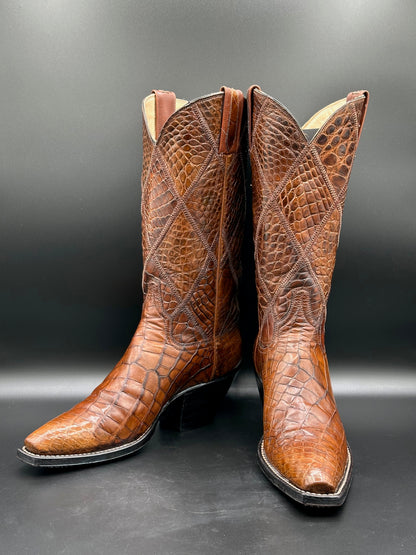 Austin Hall Custom Full Alligator Cowgirl Boots size 7.5 B
