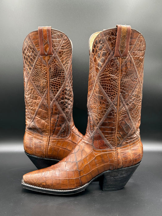 Austin Hall Custom Full Alligator Cowgirl Boots size 7.5 B