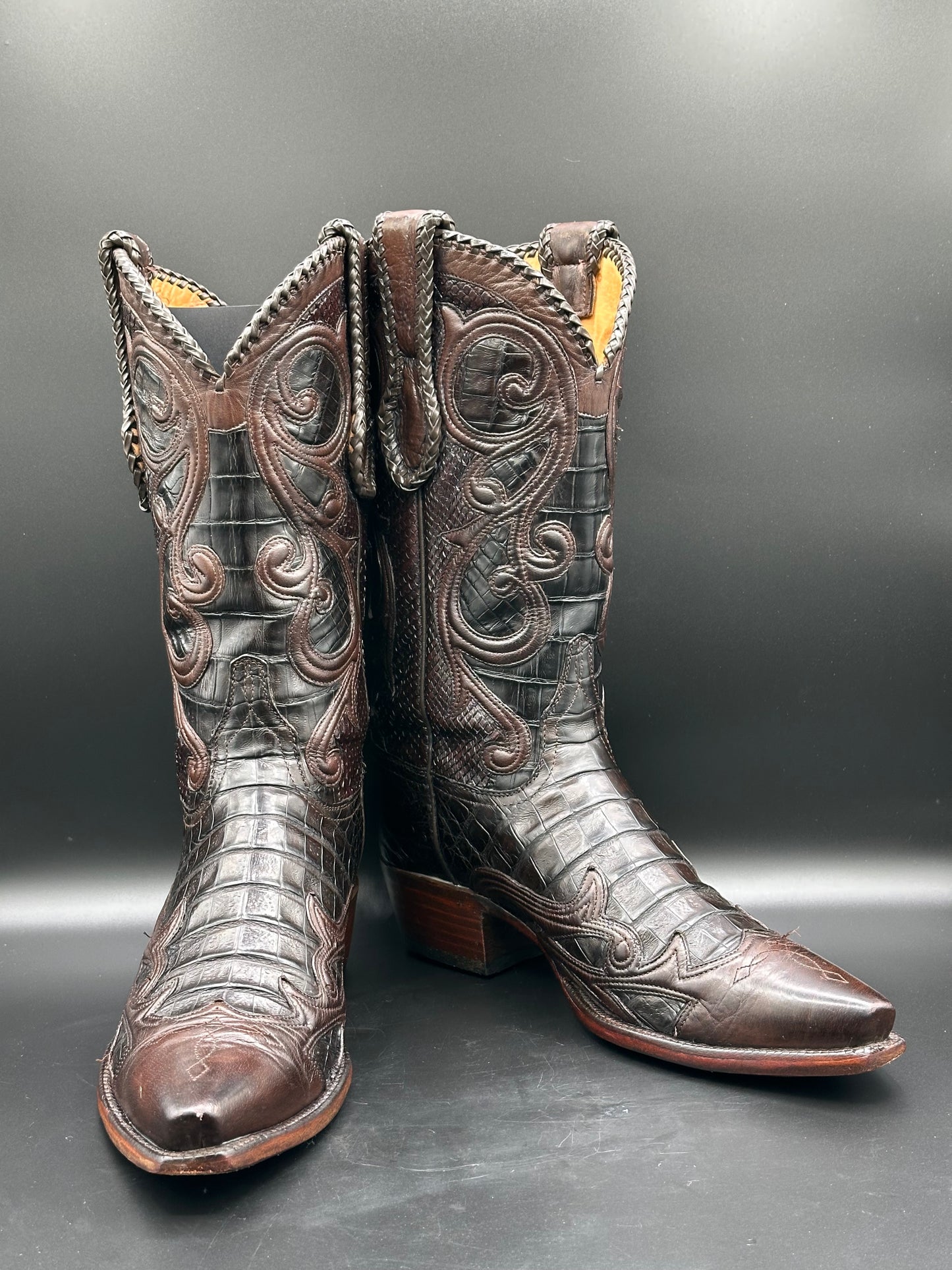 Lucchese Weston Custom Full Caiman and Python Cowboy Boots size 8.5 D