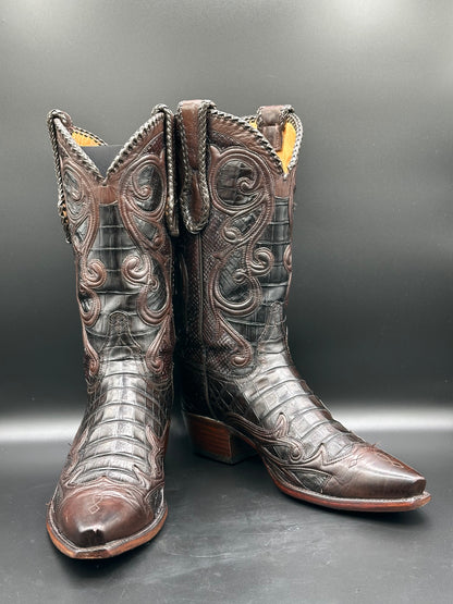 Lucchese Weston Custom Full Caiman and Python Cowboy Boots size 8.5 D