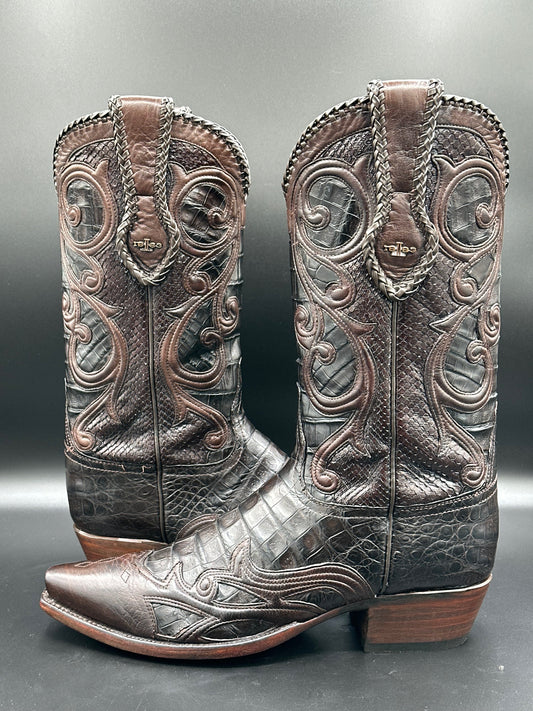 Lucchese Weston Custom Full Caiman and Python Cowboy Boots size 8.5 D