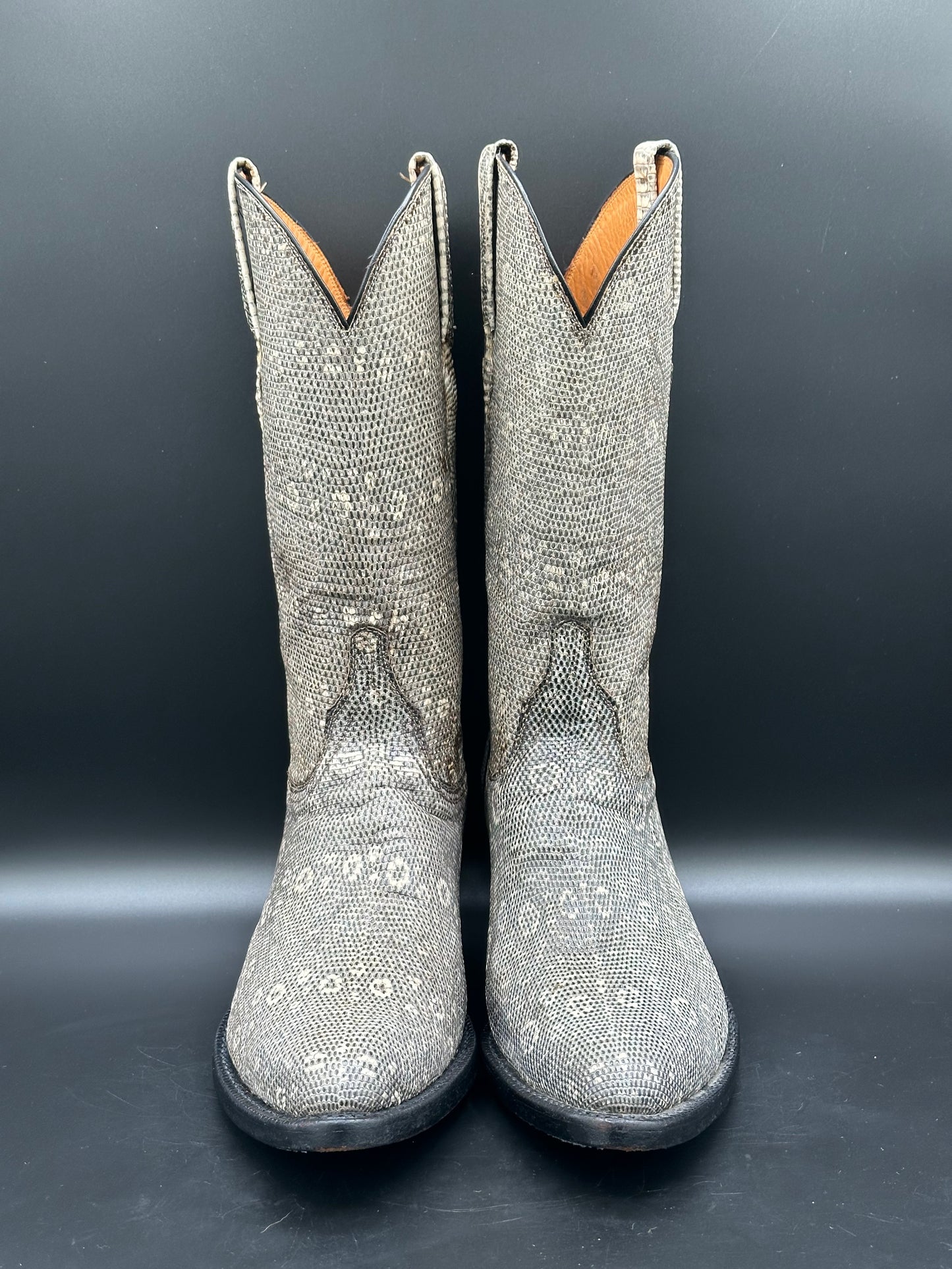 Lucchese Custom Full Ringtail Lizard Cowboy Boots size 8.5 D