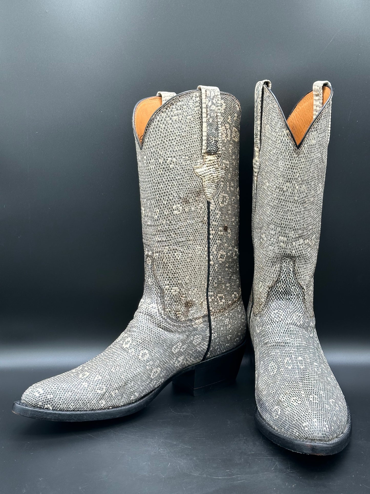 Lucchese Custom Full Ringtail Lizard Cowboy Boots size 8.5 D