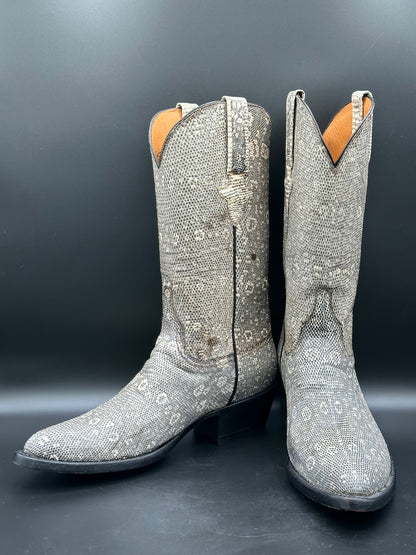 Lucchese Custom Full Ringtail Lizard Cowboy Boots size 8.5 D