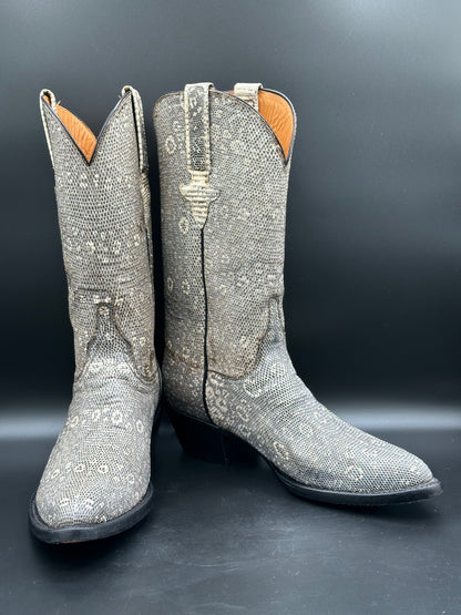 Lucchese Custom Full Ringtail Lizard Cowboy Boots size 8.5 D