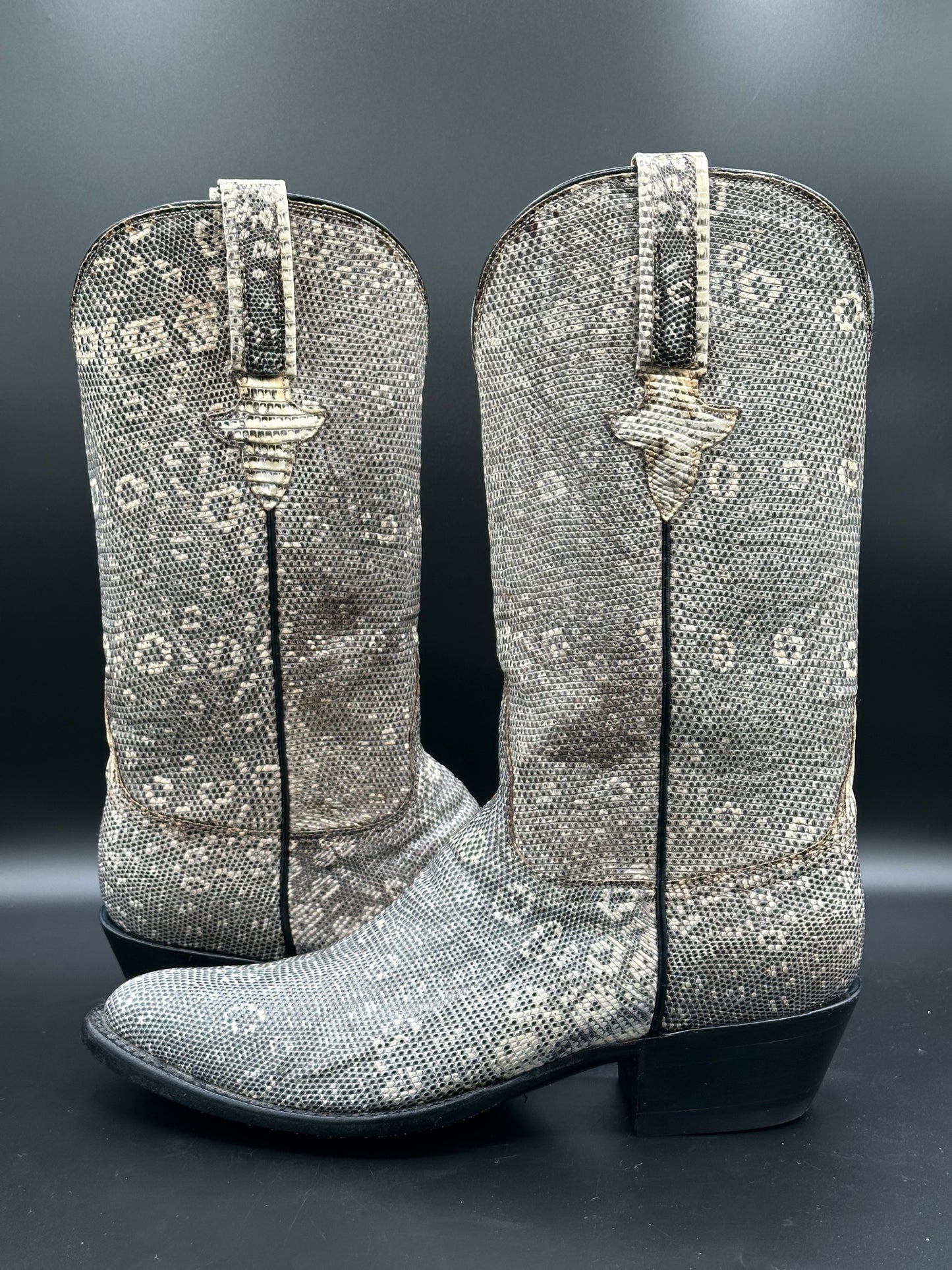 Lucchese Custom Full Ringtail Lizard Cowboy Boots size 8.5 D