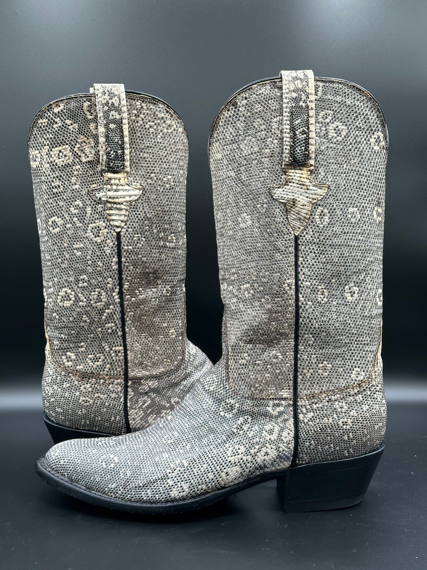Lucchese Custom Full Ringtail Lizard Cowboy Boots size 8.5 D