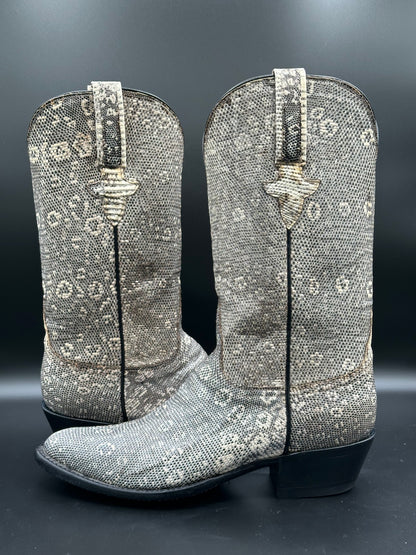 Lucchese Custom Full Ringtail Lizard Cowboy Boots size 8.5 D