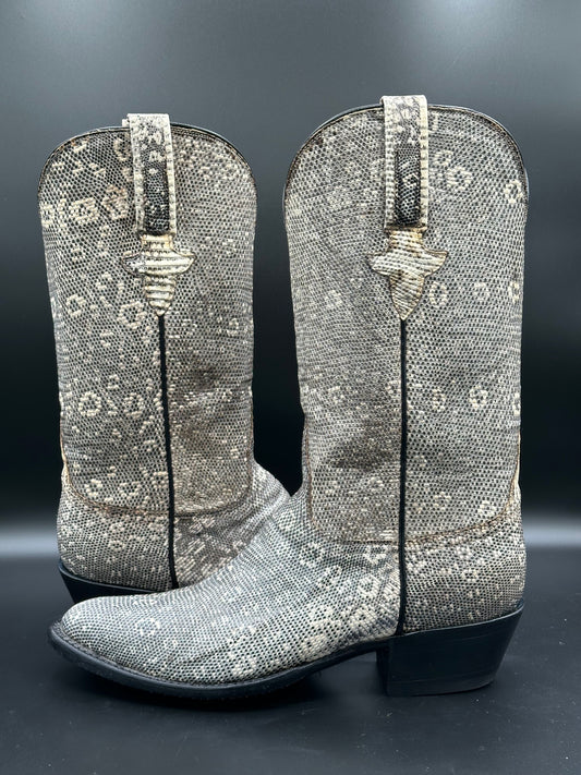Lucchese Custom Full Ringtail Lizard Cowboy Boots size 8.5 D