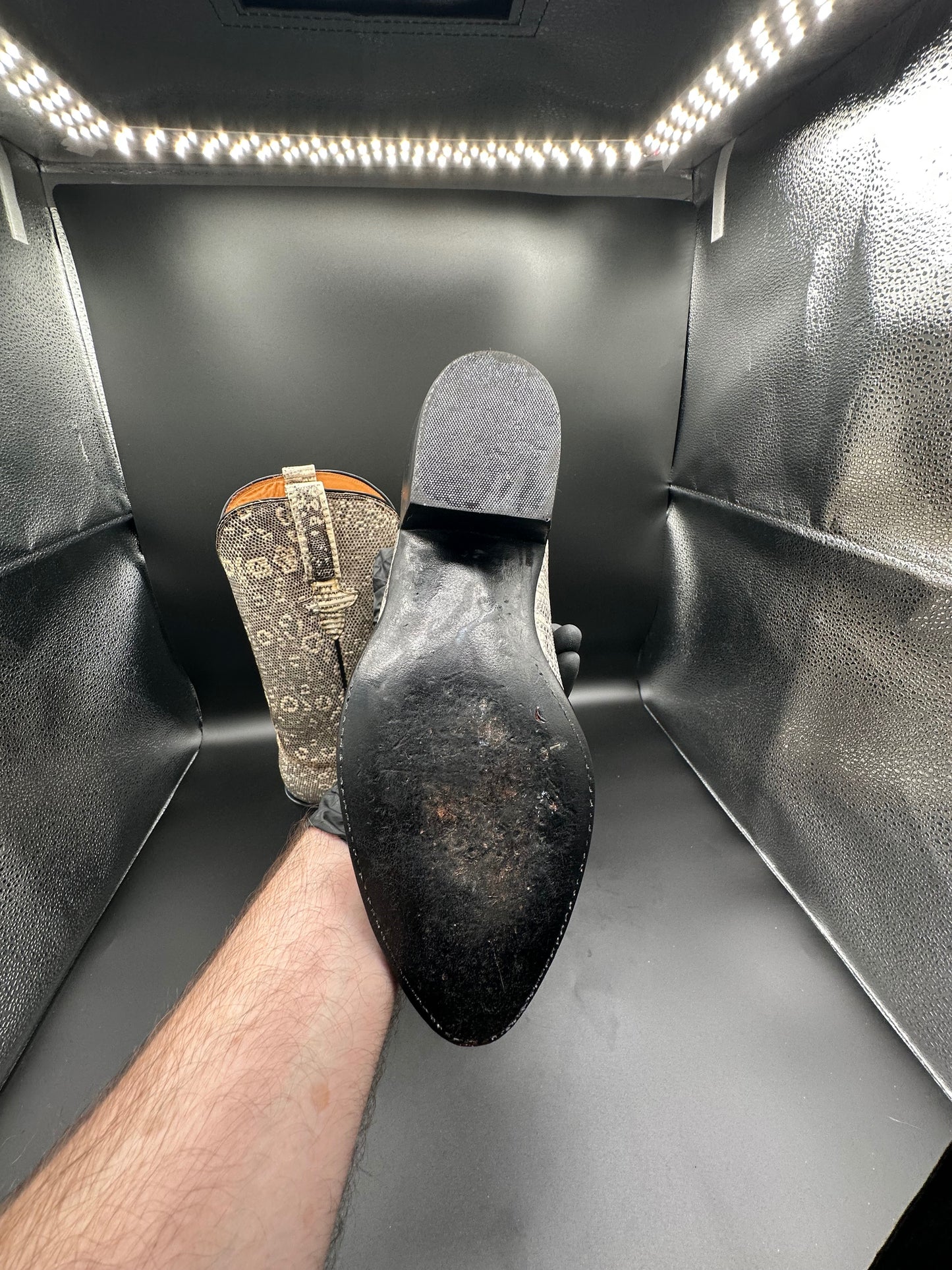 Lucchese Custom Full Ringtail Lizard Cowboy Boots size 8.5 D