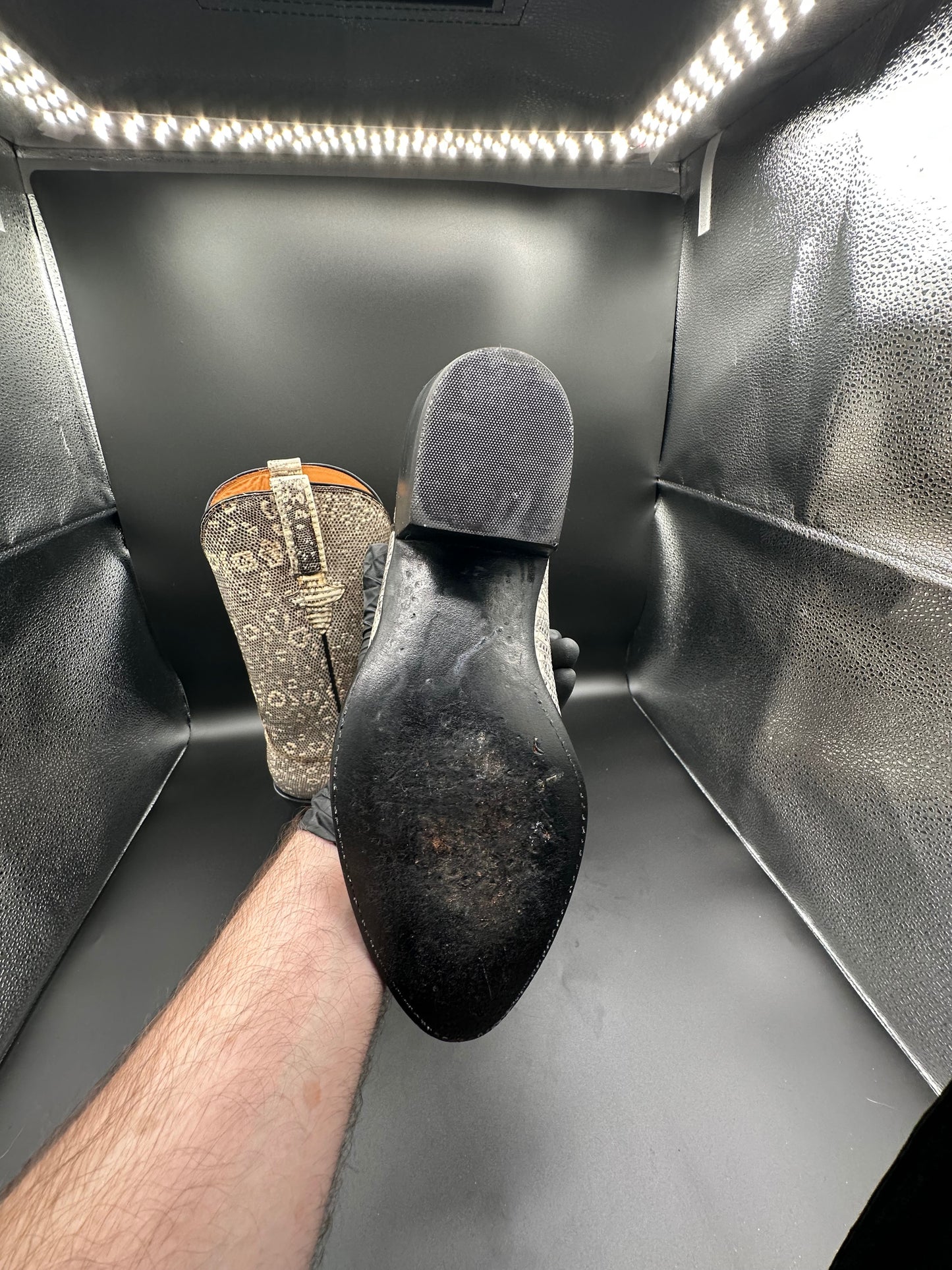 Lucchese Custom Full Ringtail Lizard Cowboy Boots size 8.5 D