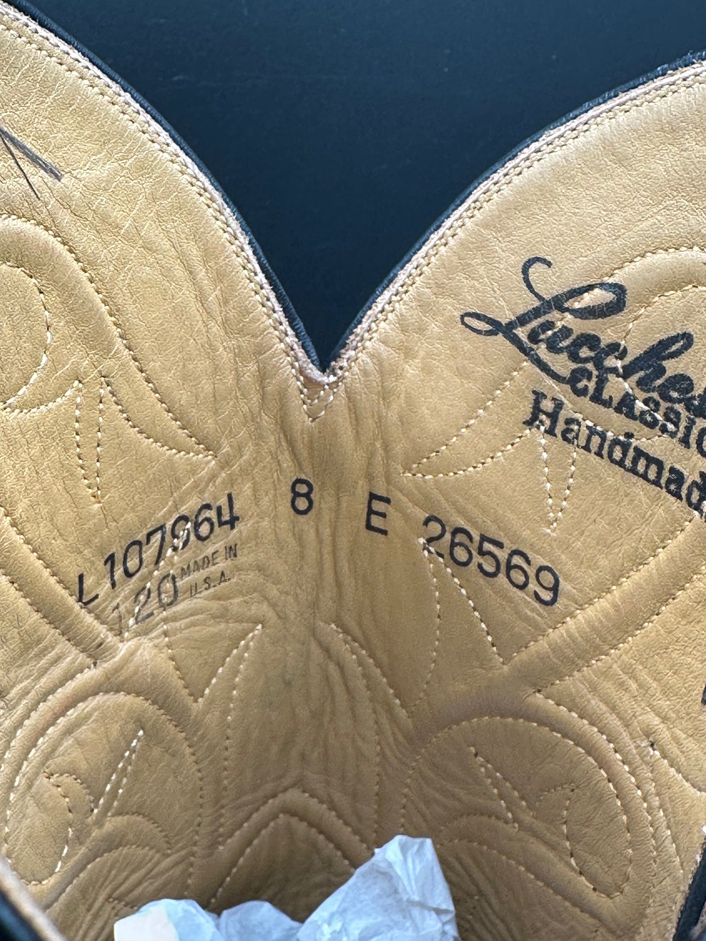 Lucchese Bias Cut American Alligator size 8 E