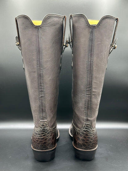 TO Stanley Custom Regal American Alligator w/ Sterling Silver Conchos size 9.5 D