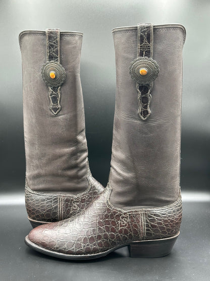 TO Stanley Custom Regal American Alligator w/ Sterling Silver Conchos size 9.5 D