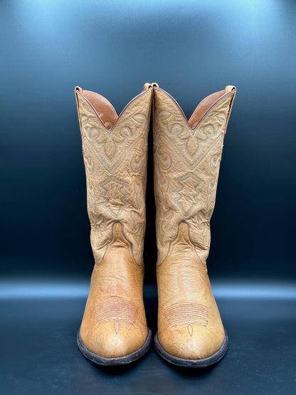 Lucchese Full Smooth Ostrich Cowboy Boots size 9.5 D