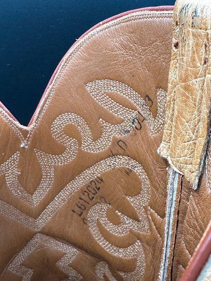 Lucchese Full Smooth Ostrich Cowboy Boots size 9.5 D