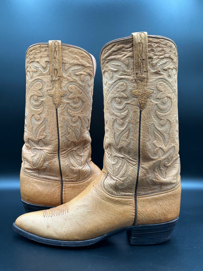 Lucchese Full Smooth Ostrich Cowboy Boots size 9.5 D